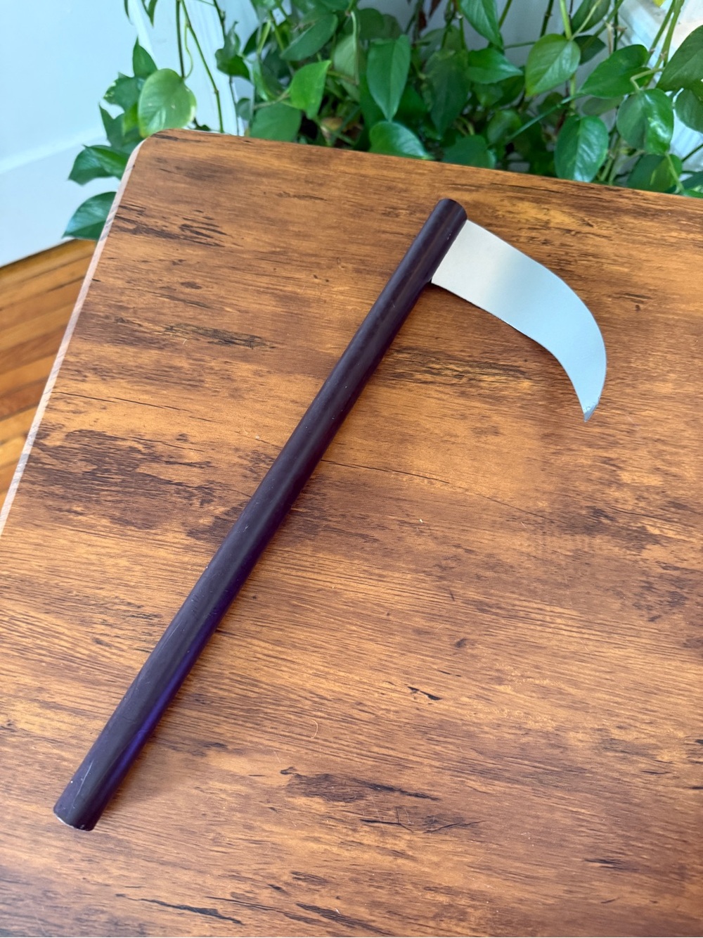 Brown plastic Halloween scythe decoration costume piece